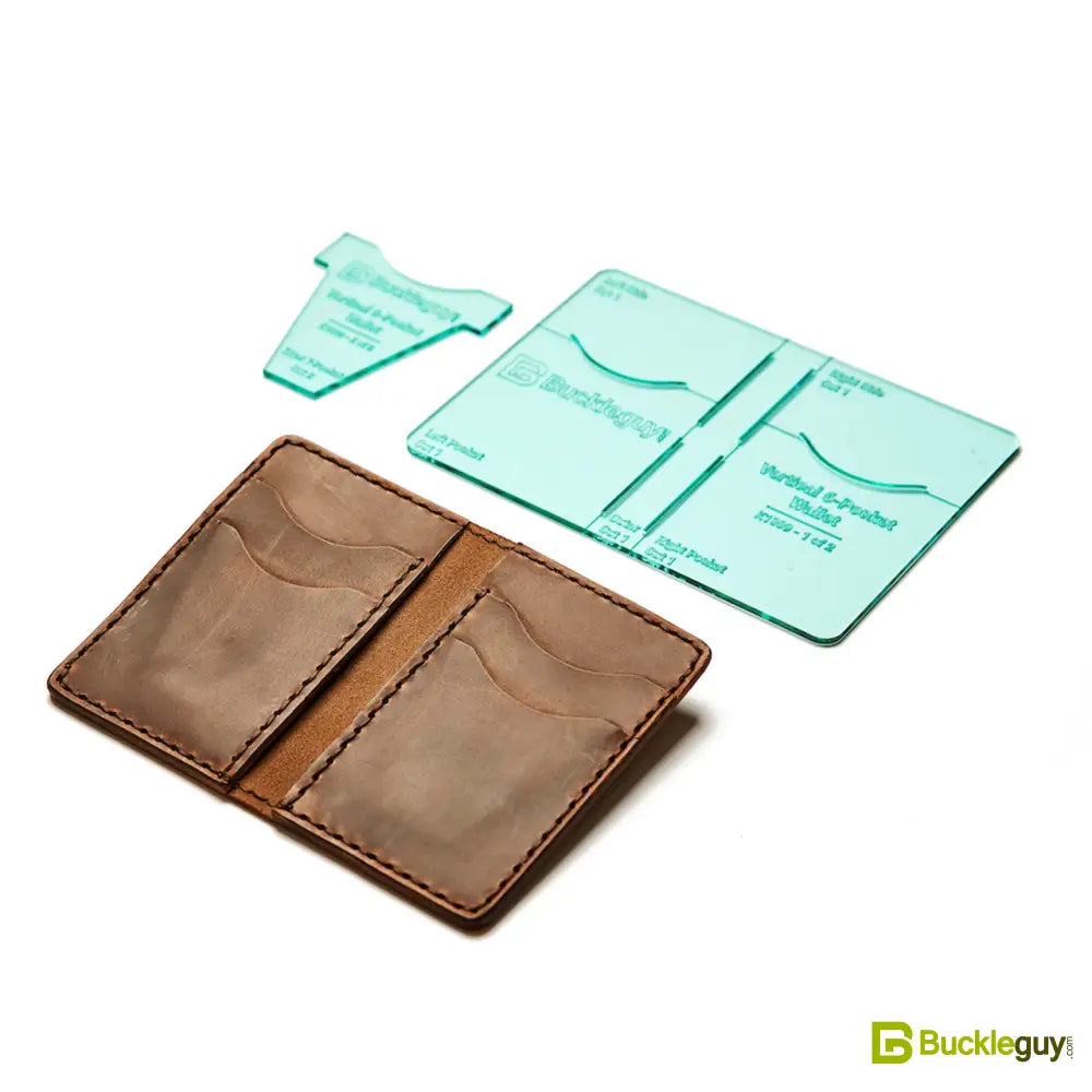 6-Pocket Vertical Wallet, Acrylic Template a leatherstore 6-Pocket Vertical Wallet, Acrylic Template a leatherstore