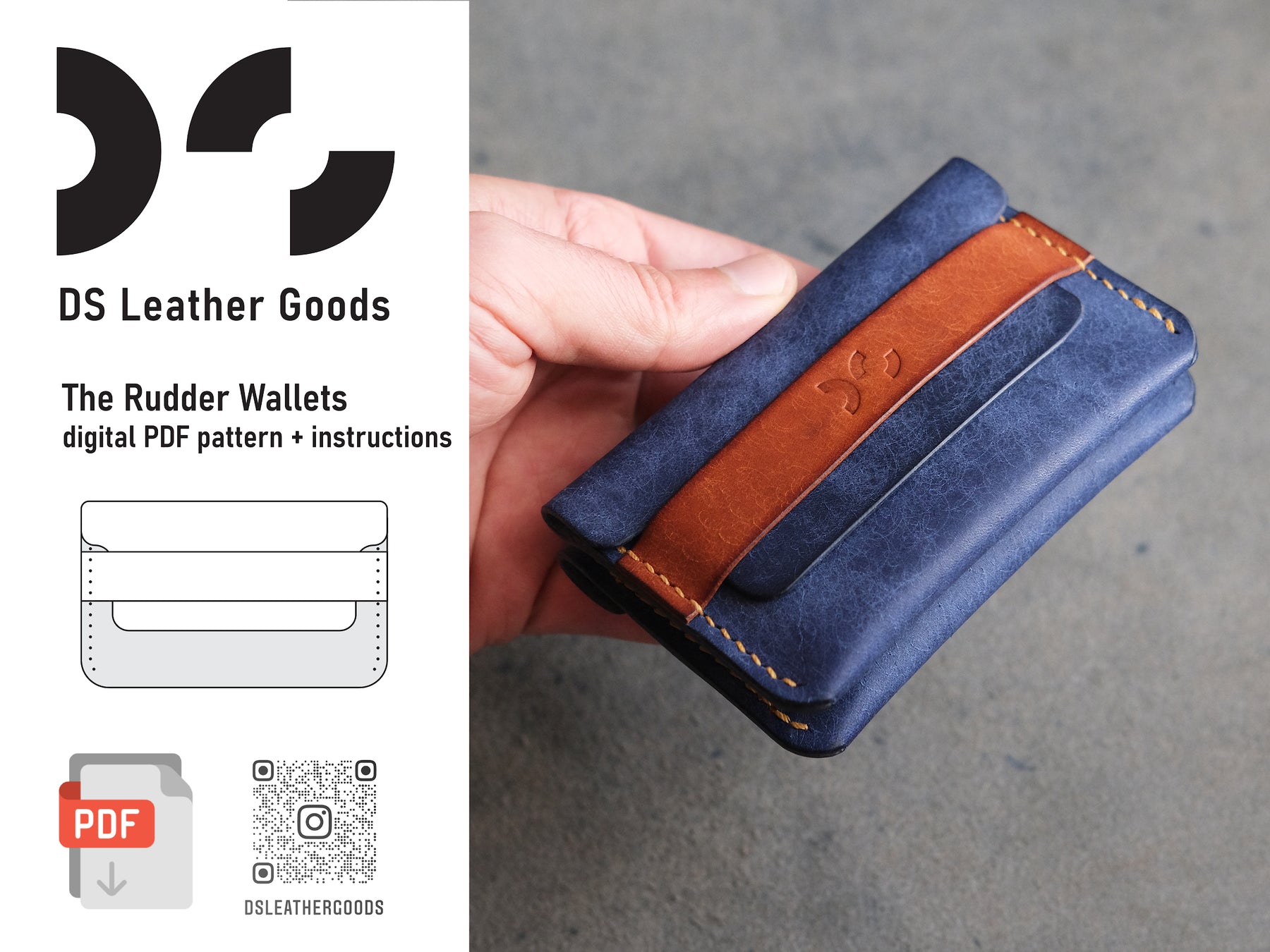 Blue & Orange Wallet - a popular combination : Leathercraft  Handmade  leather wallet, Leather wallet mens, Leather wallet